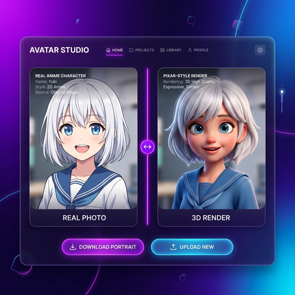 Avatar Studio before and after showcase